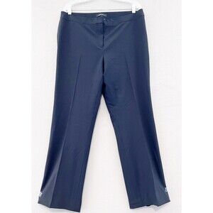 Lafayette 148 New York Menswear Blue Wool Pants Women High Rise Straight Leg 14